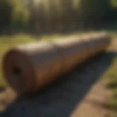 Illustration of a deer fence roll during the installation process