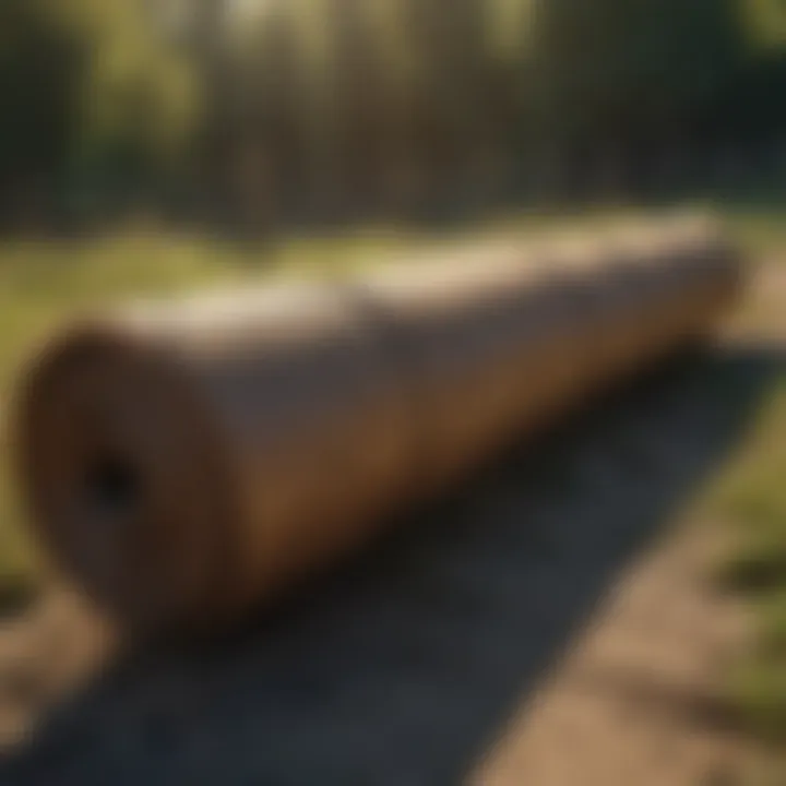 Illustration of a deer fence roll during the installation process