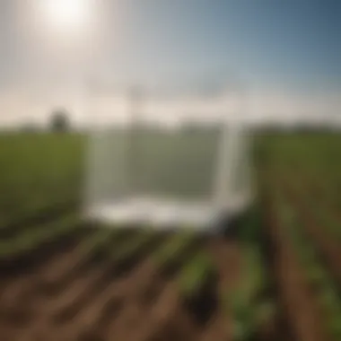 Agricultural Field with Fly Traps Agricultural field using disposable big bag fly traps for pest management.