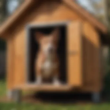 Installing a Dog Door in a Dog House Illustration showing the installation of a dog door