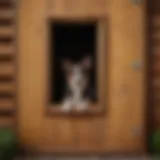 A variety of dog doors suitable for different types of dog houses