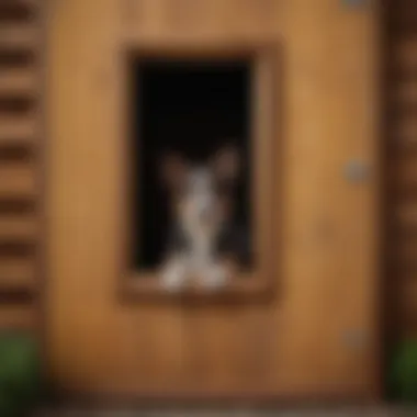 A variety of dog doors suitable for different types of dog houses