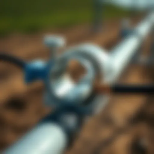 Detailed view of a drip line clamp showcasing its design and structure