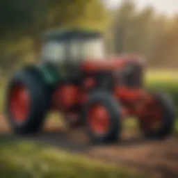 Illustration of a farm tractor with manual open