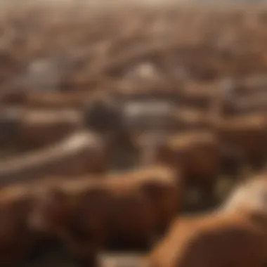 Cattle Herd with Feedlot Tags A herd of cattle with visible feedlot tags in a pasture