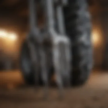 Detailed View of Fork Features Close-up of a loader fork's features