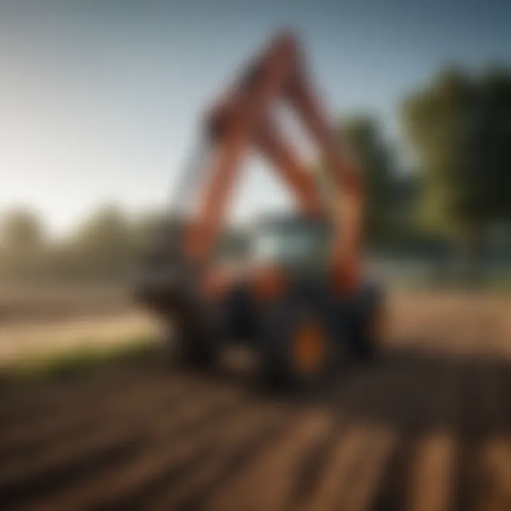 Loader forks in action in a farm setting