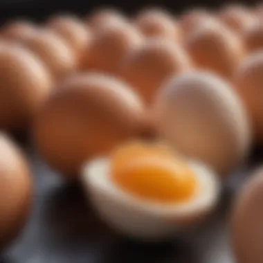 Quality of Free Range Eggs A close-up of a free range egg highlighting its natural quality.