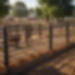 Free standing corral panel setup in a farm environment