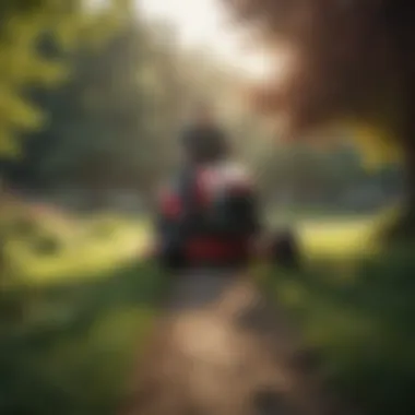 Landscaper Utilizing a Zero Turn Mower A landscaper using a zero turn mower on a large property