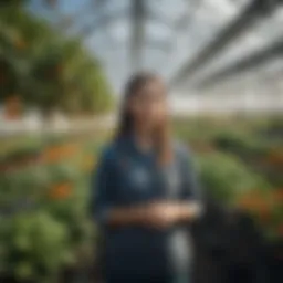 A vibrant greenhouse filled with diverse plant species, showcasing sustainable farming.