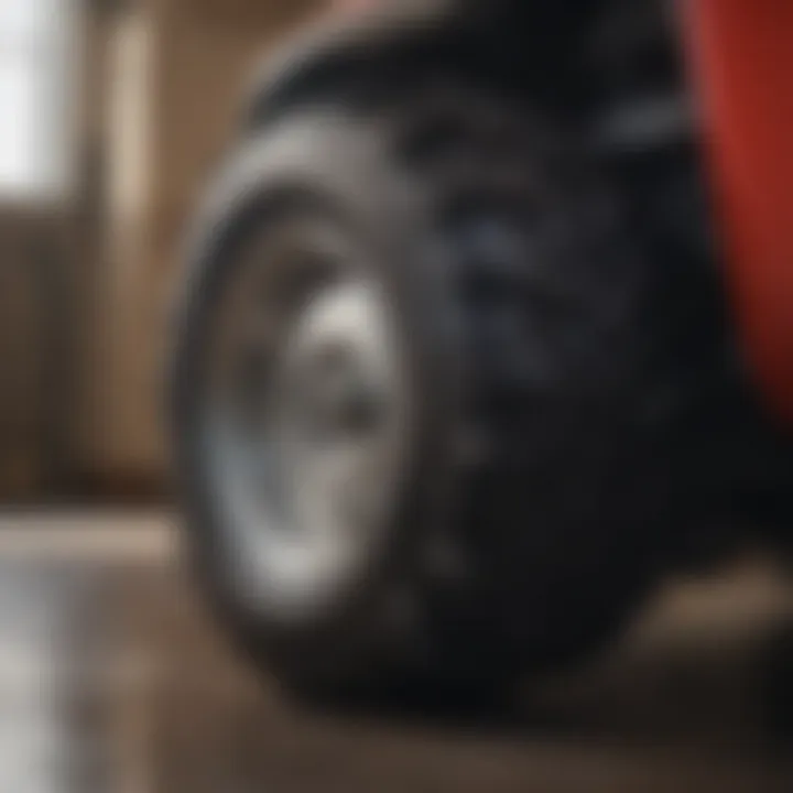 Close-up of horsepower ratings on a shop vacuum