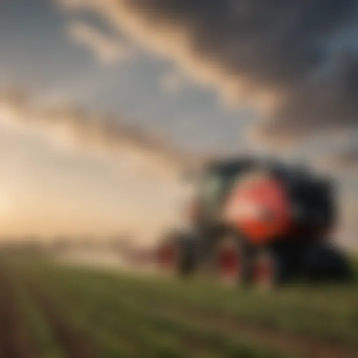JD air drill in action on a modern farm field showcasing advanced technology