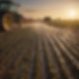 A visual representation of liquid fertilizer being applied to a field.