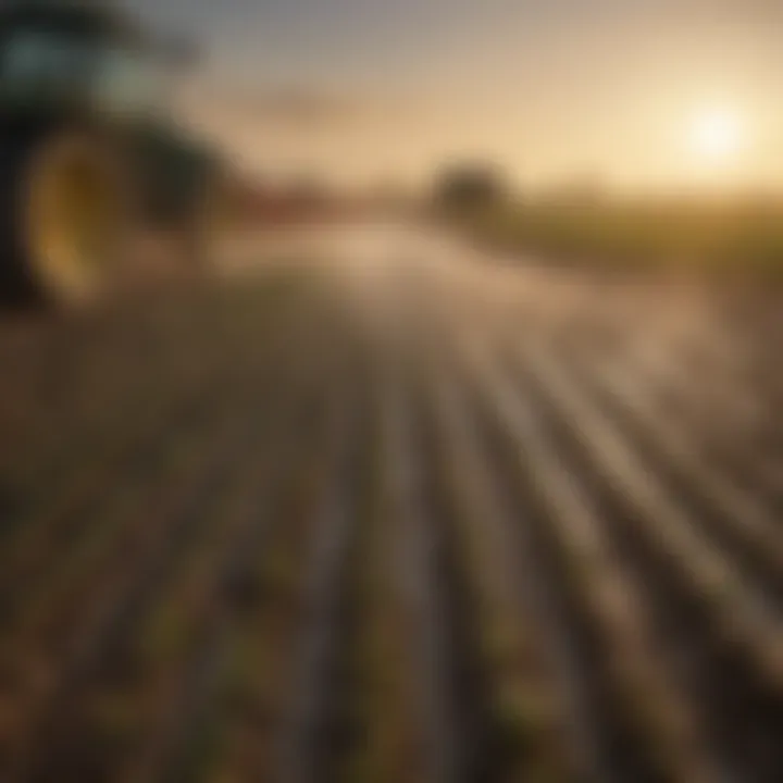 A visual representation of liquid fertilizer being applied to a field.