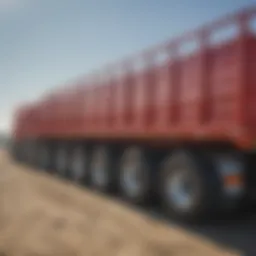 Detailed view of livestock trailer construction