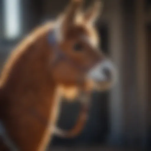 Llama wearing a well-fitted halter
