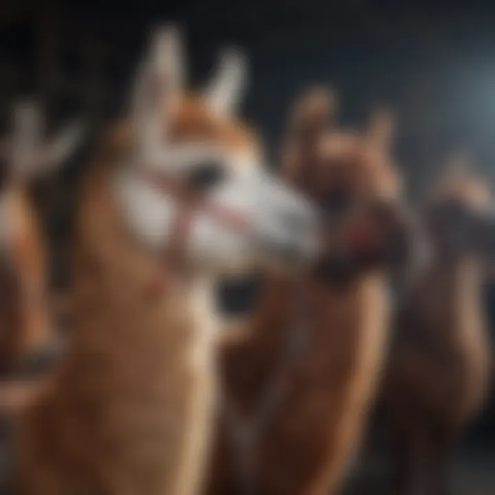 Different types of llama leads displayed
