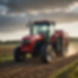 Mahindra tractor in a Texarkana field