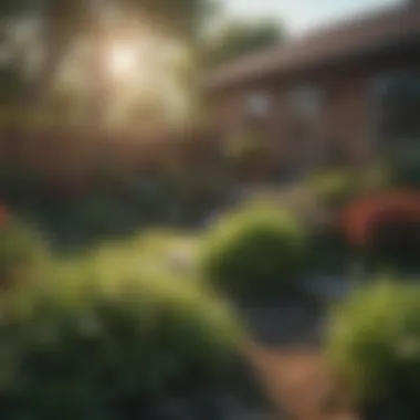 Achieving a Weed-Free Backyard A vibrant, weed-free backyard landscape