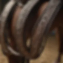 Detailed view of Martin barrel reins showcasing design intricacies