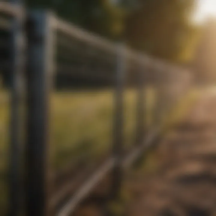 Installation of metal fencing in a farm