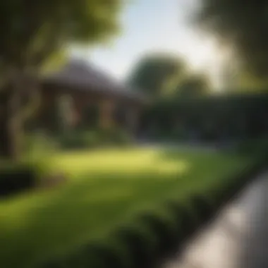 Residential Landscape with RTF Turf Lush green RTF turf in a residential landscape setting