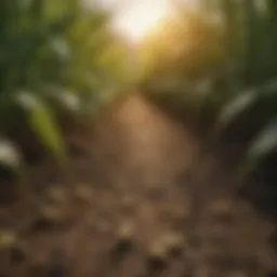 Illustration depicting the relationship between seed spacing and crop yield.