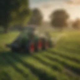 An advanced silage wrapper machine in action in a lush green field