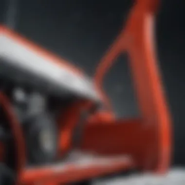 A close-up of a snow blower's specifications chart