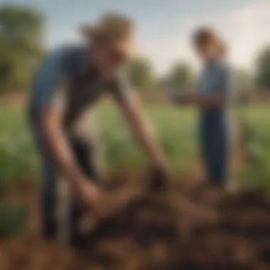 Embracing Organic Practices for Soil Health Farmers using organic practices in a lush field