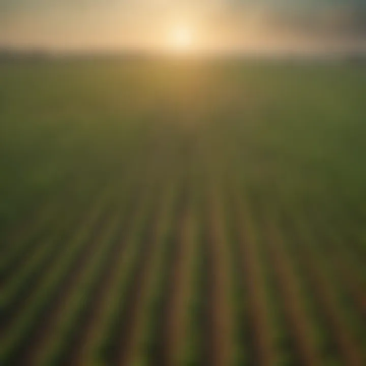 Vast soybean fields in Iowa under the sunlight