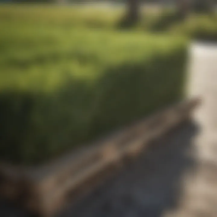 Pallet of St. Augustine sod displayed for sale