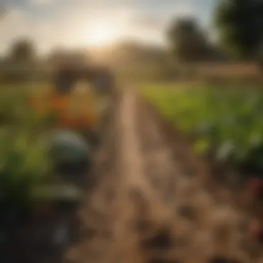 Biodiversity in a farm setting, illustrating the importance of various species in sustainable agriculture.