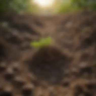 Nourishing the Foundation: Healthy Soil A close-up of soil rich in nutrients and organic matter, teeming with life