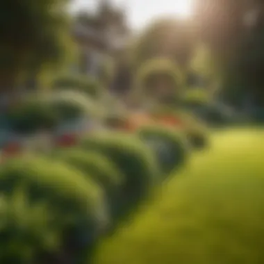 Beautifully Landscaped New Lawn A scenic view of a professionally landscaped yard