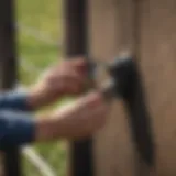 Blocker tie ring installation on a fence