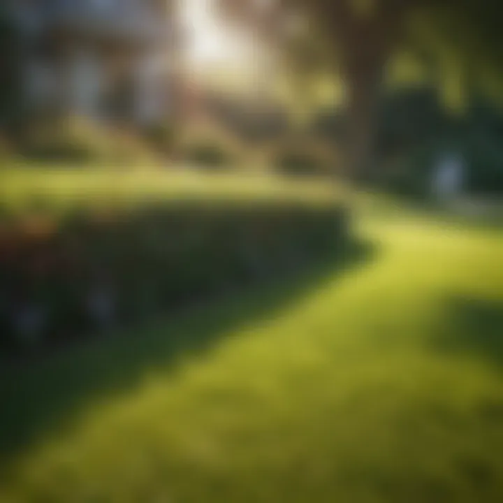 Landscape showcasing a well-maintained lawn