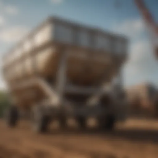 Detailed view of a dry fertilizer hopper showcasing its structural features