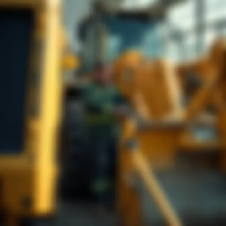 Maintenance inspection of a giant skid loader