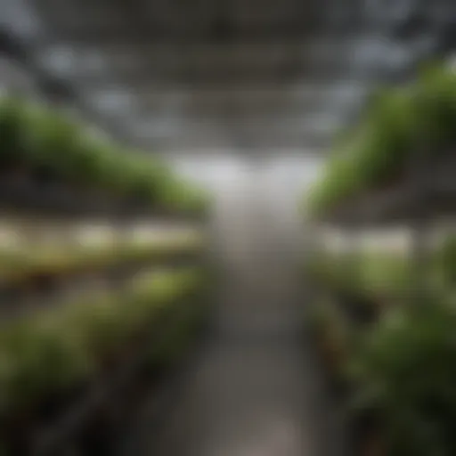 A well-organized grow tent rack with various plants thriving.