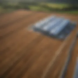 Aerial view of modern agricultural infrastructure