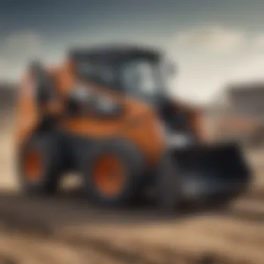 A powerful skid steer in action on a construction site