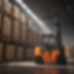 A forklift operator skillfully maneuvering a lift in a warehouse