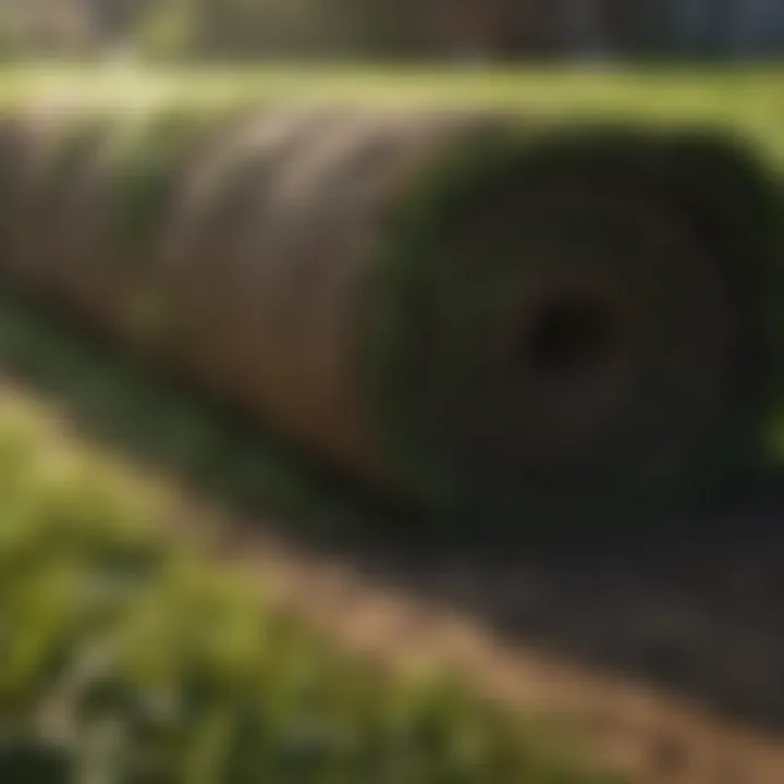 Rich green sod laid on a well-prepared surface