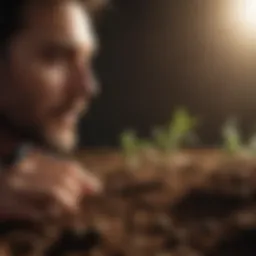 Expert nutritionist analyzing soil samples