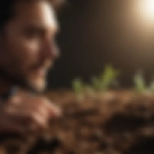 Expert nutritionist analyzing soil samples