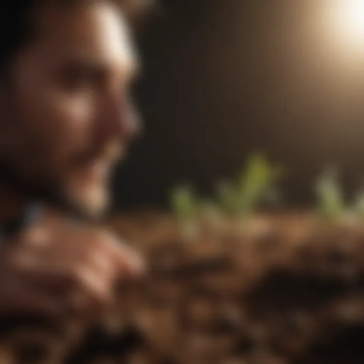 Expert nutritionist analyzing soil samples