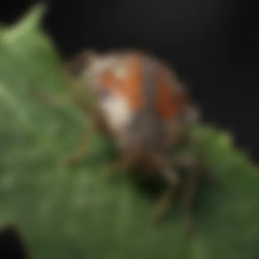 Close-up of a stink bug on a leaf