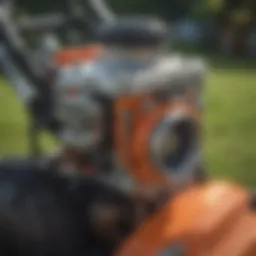 Detailed view of a Walmart lawn mower carburetor